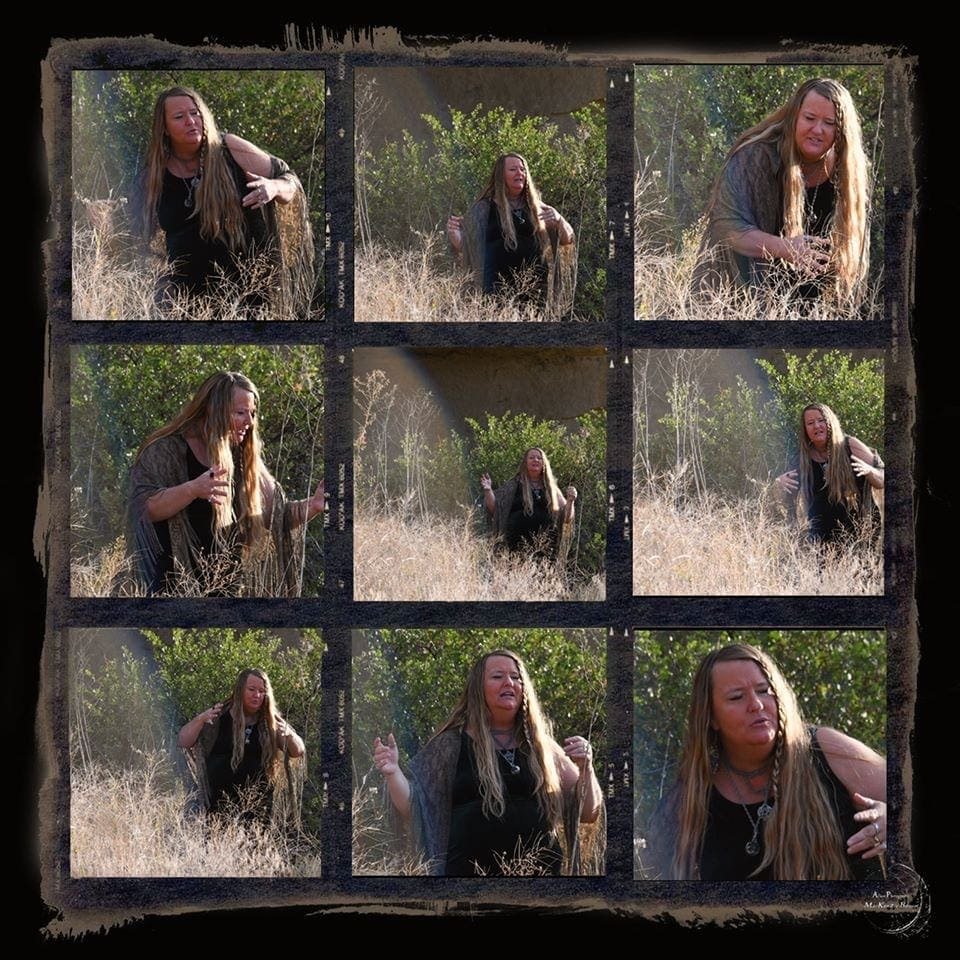 Marcia Colver in a sacred voice trance session outdoors